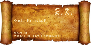 Rudi Kristóf névjegykártya